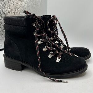 Sam Edelman Unisex-Adult Lace Up Black Phantom Grey Darrah Fashion Combat Boot